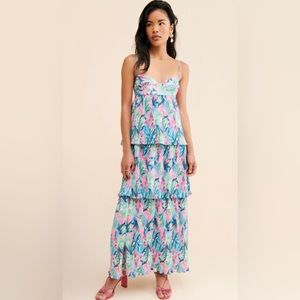 Saylor Pleated Floral Maxi Dress
